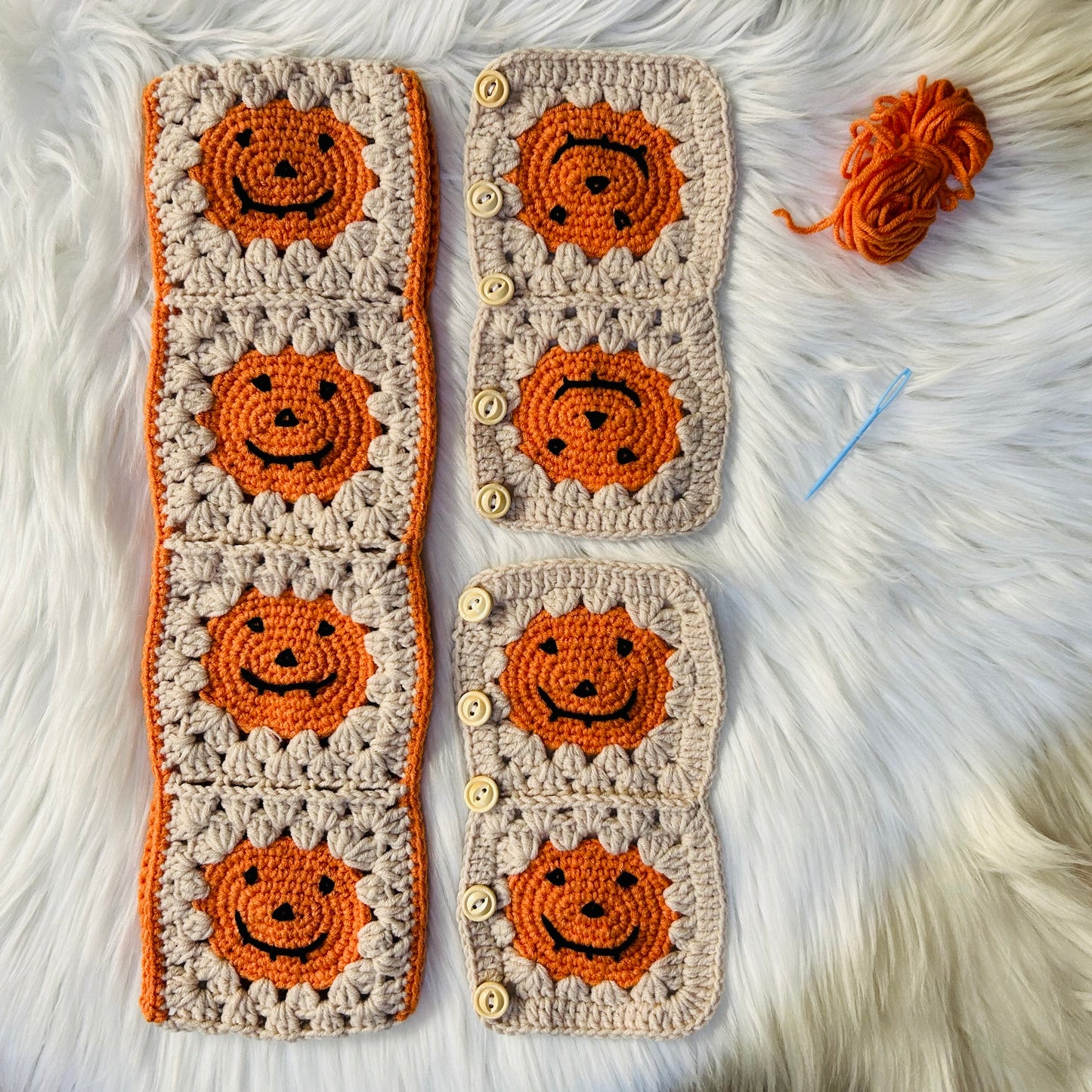 Steering Wheel Cover for women, Crochet pumpkin Halloween seat belt Cover, Car Accessories decorations