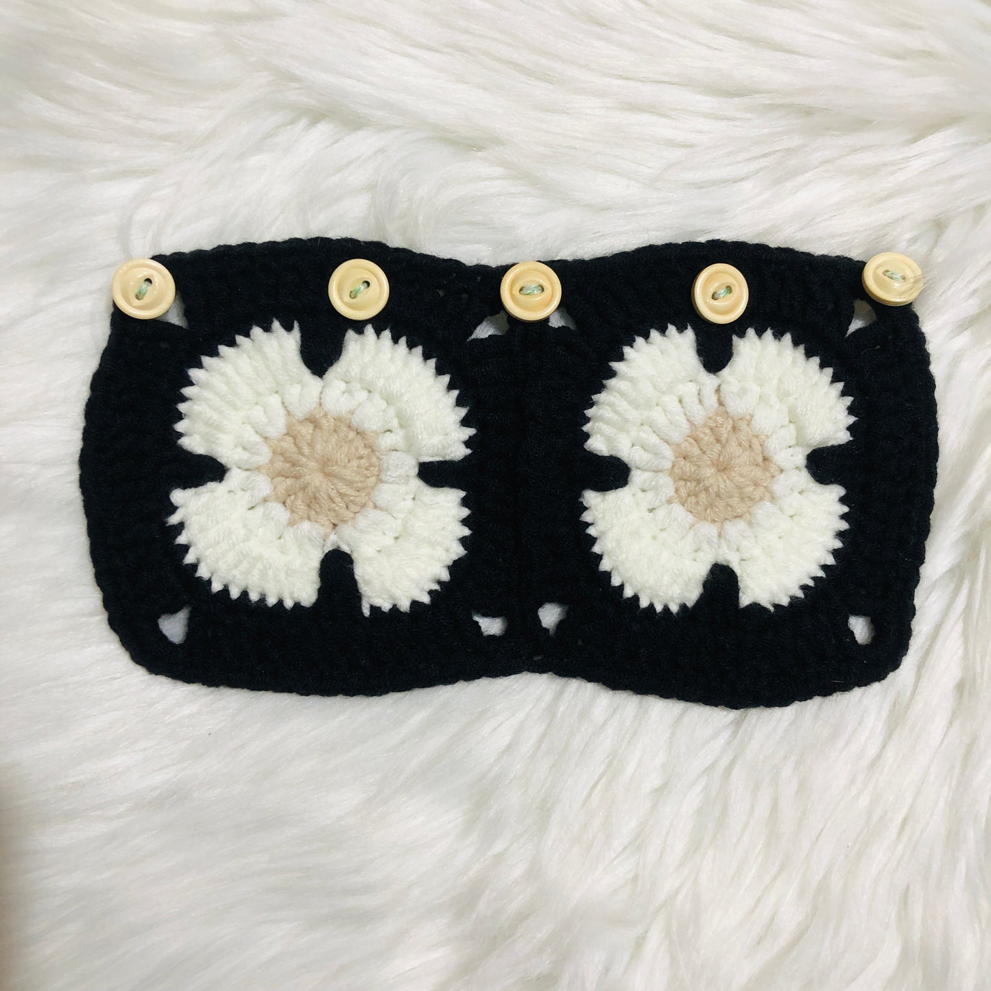 Steering Wheel Cover for women, Crochet black flower seat belt Cover, Car Accessories decorations