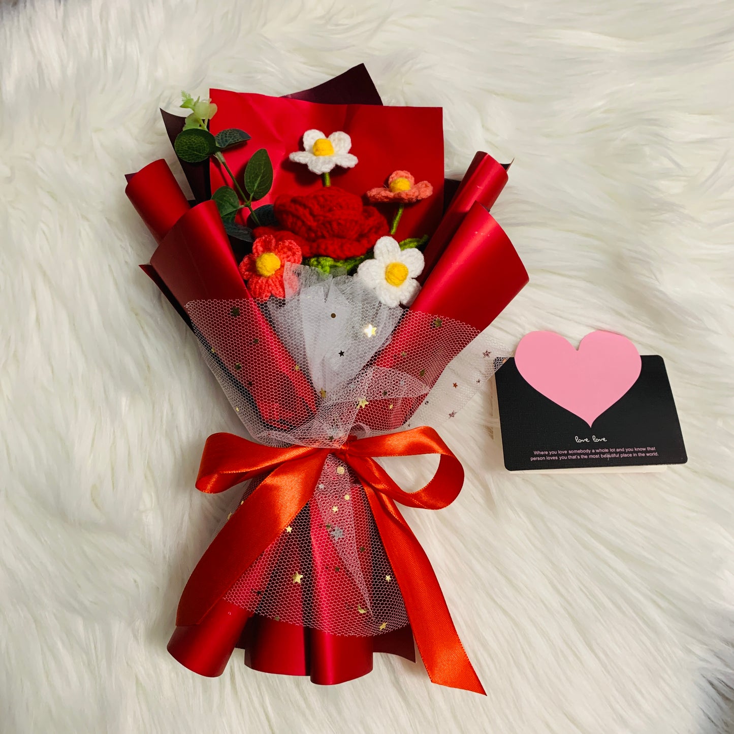 Crochet flowers, rose flower ornaments, cute A bunch of flower Anniversary bouquet Gift for her flower ornaments