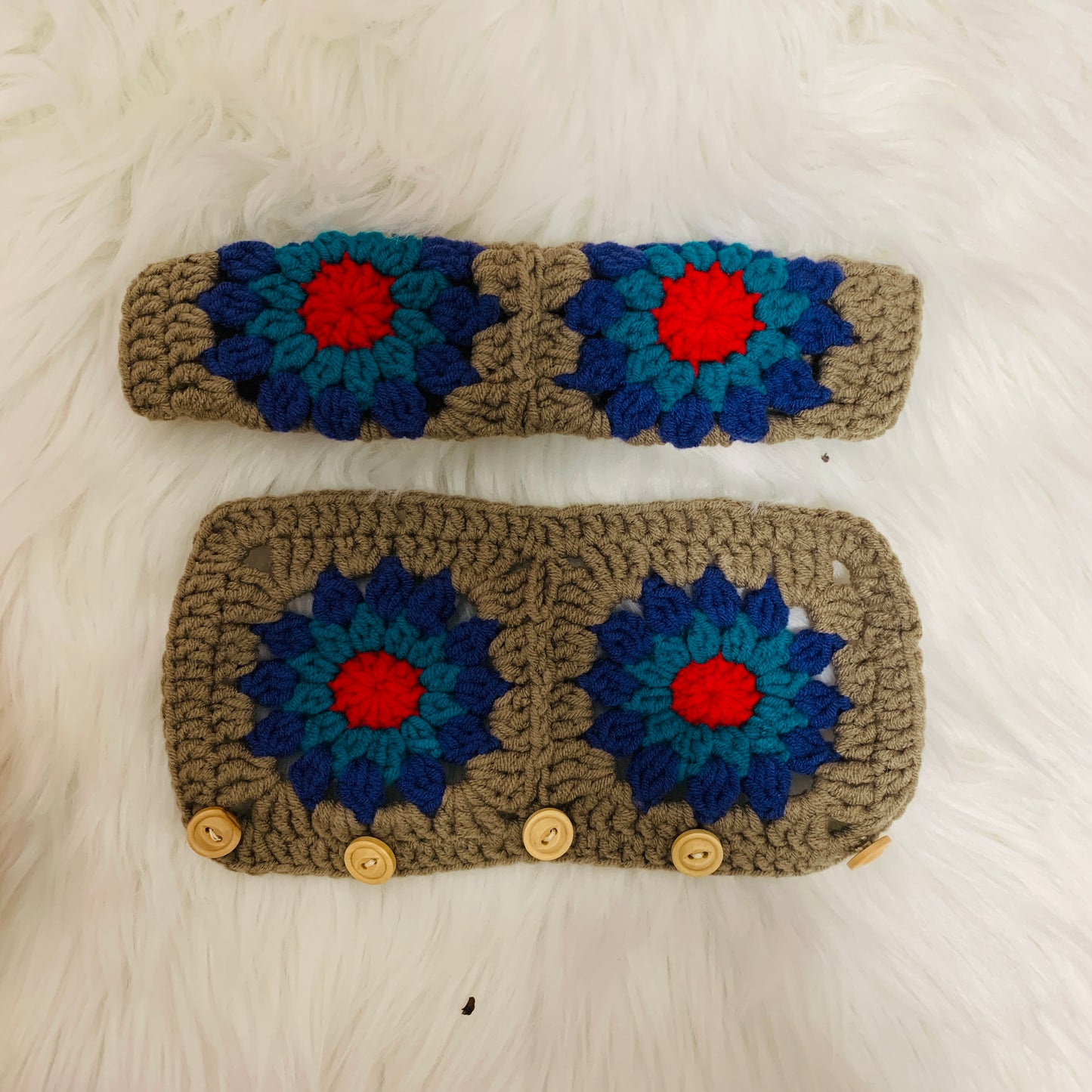 Crochet Steering Wheel Cover for women, cute rainbow flower seat belt Cover, Car Accessories decorations car Interior decor