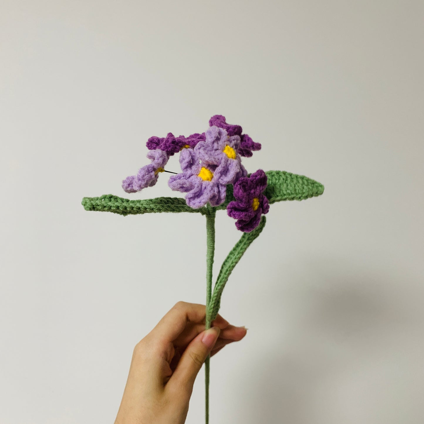 Crochet flowers, forget-me-not flower ornaments, A bunch of flower Anniversary bouquet Gift for her