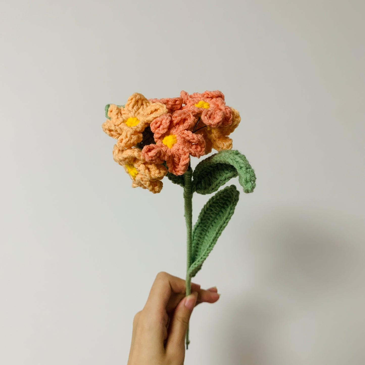 Crochet flowers, forget-me-not flower ornaments, A bunch of flower Anniversary bouquet Gift for her