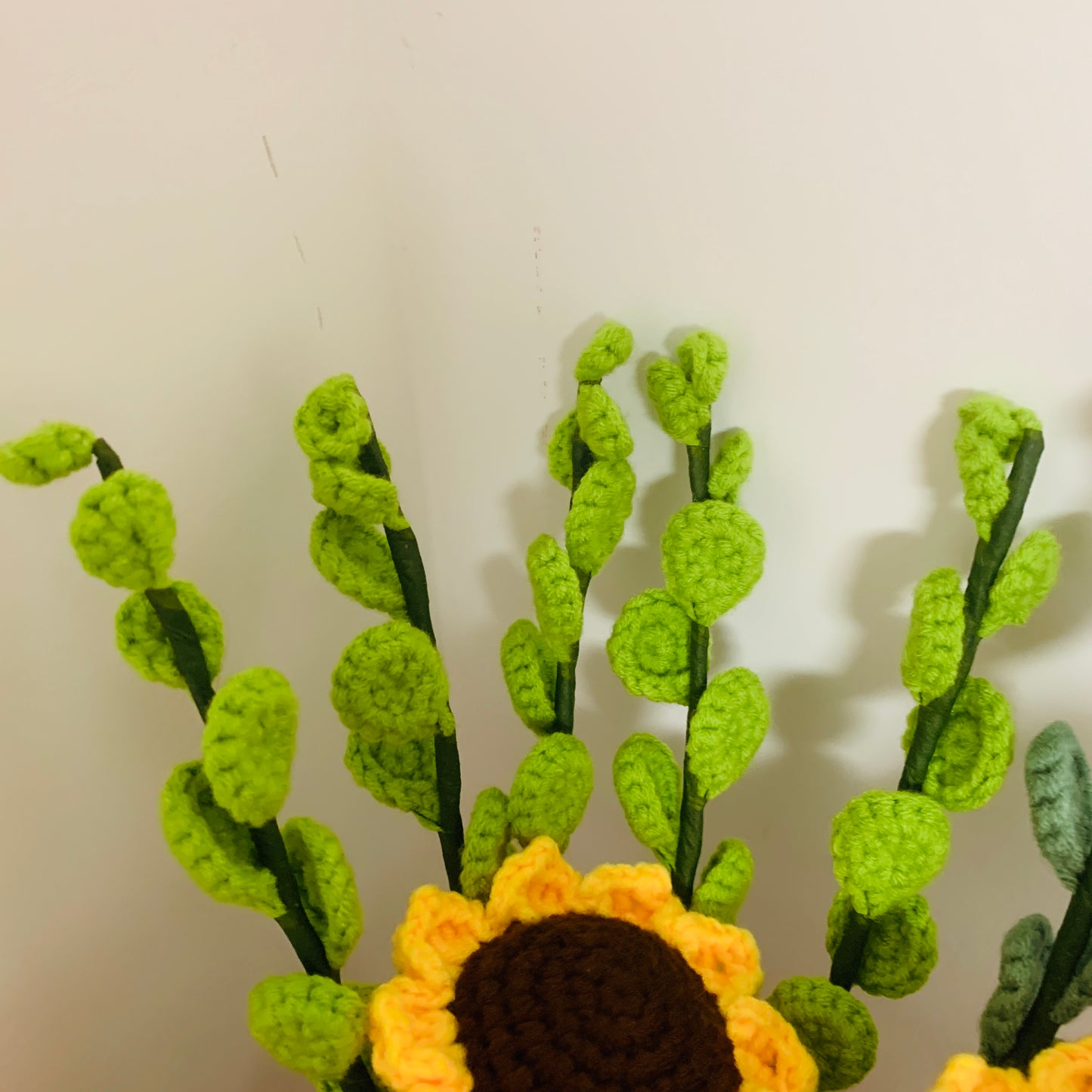 Crochet flowers, Lavender Eucalyptus tulips sunflower daisy flower ornaments, A bunch of flower Anniversary bouquet Gift for her