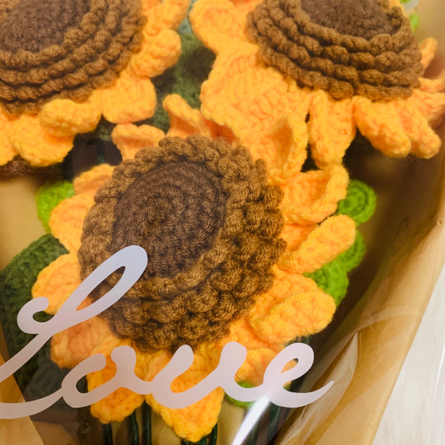 Crochet sunflowers Eucalyptus daisy calla lily flower, A bunch of flower Gift for her