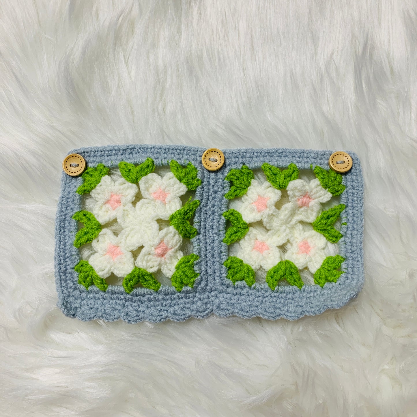 Handmade crochet Steering Wheel Cover for women, Cute flower seat belt Cover, Car interior Accessories decorations