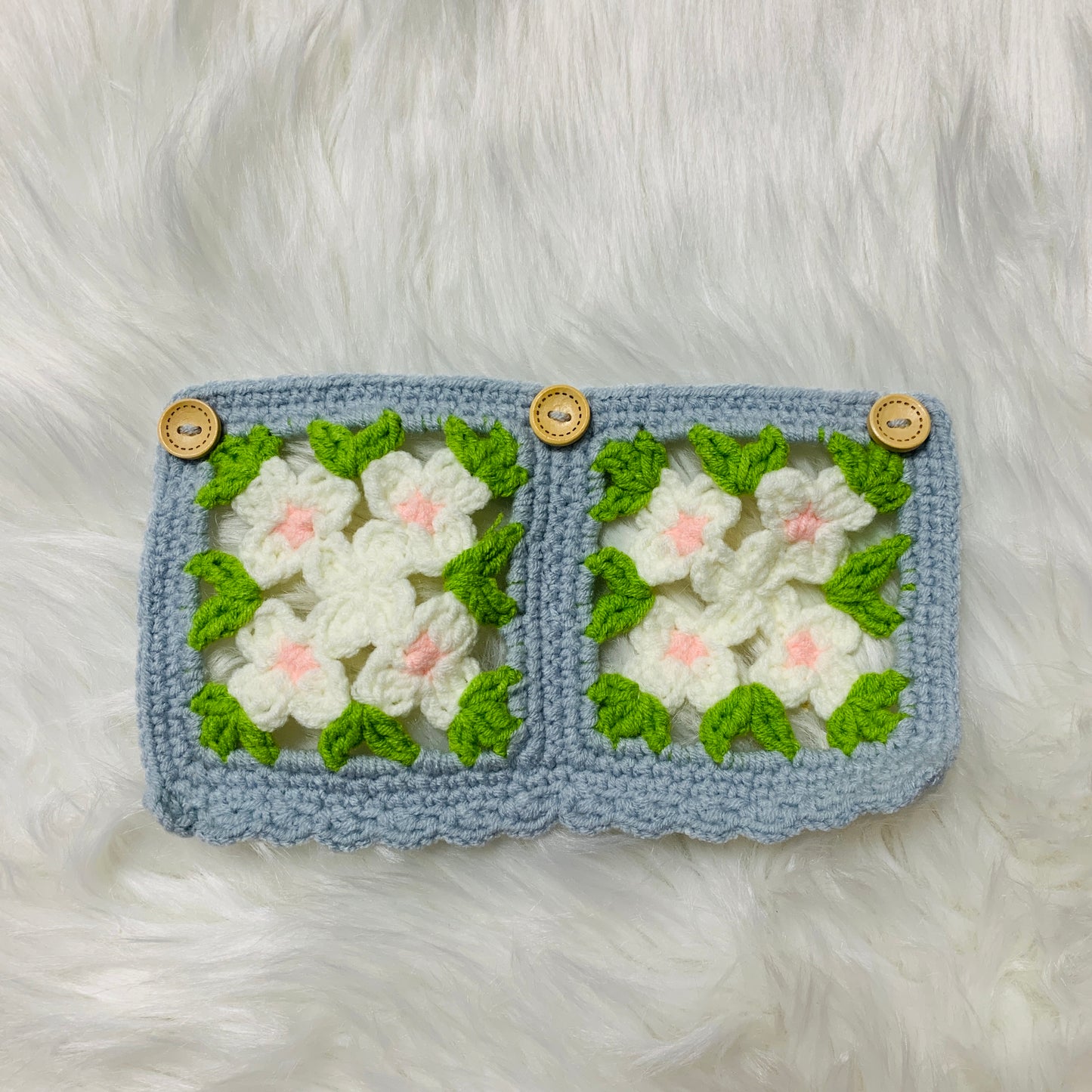 Handmade crochet Steering Wheel Cover for women, Cute flower seat belt Cover, Car interior Accessories decorations
