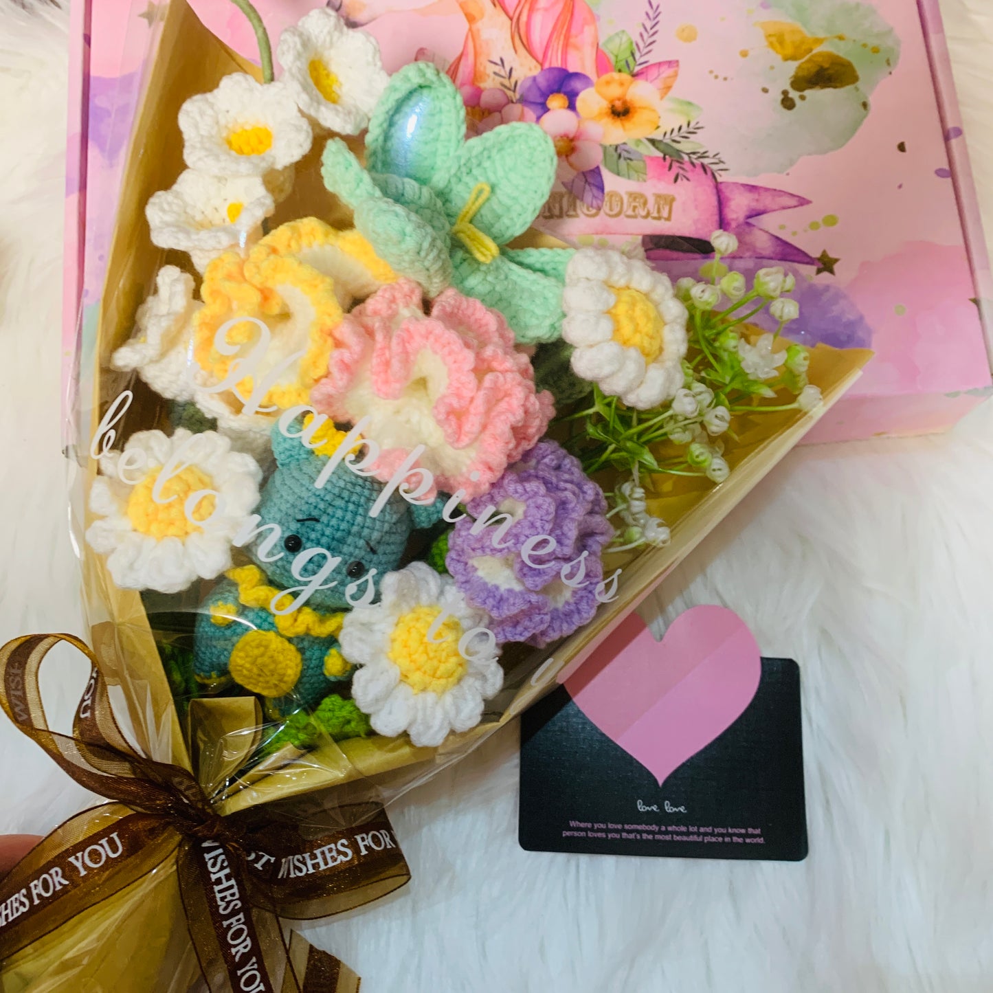 Crochet flowers animals dragon tulip Daisy Carnation ornaments cute A bunch of flower Anniversary bouquet Gift for her