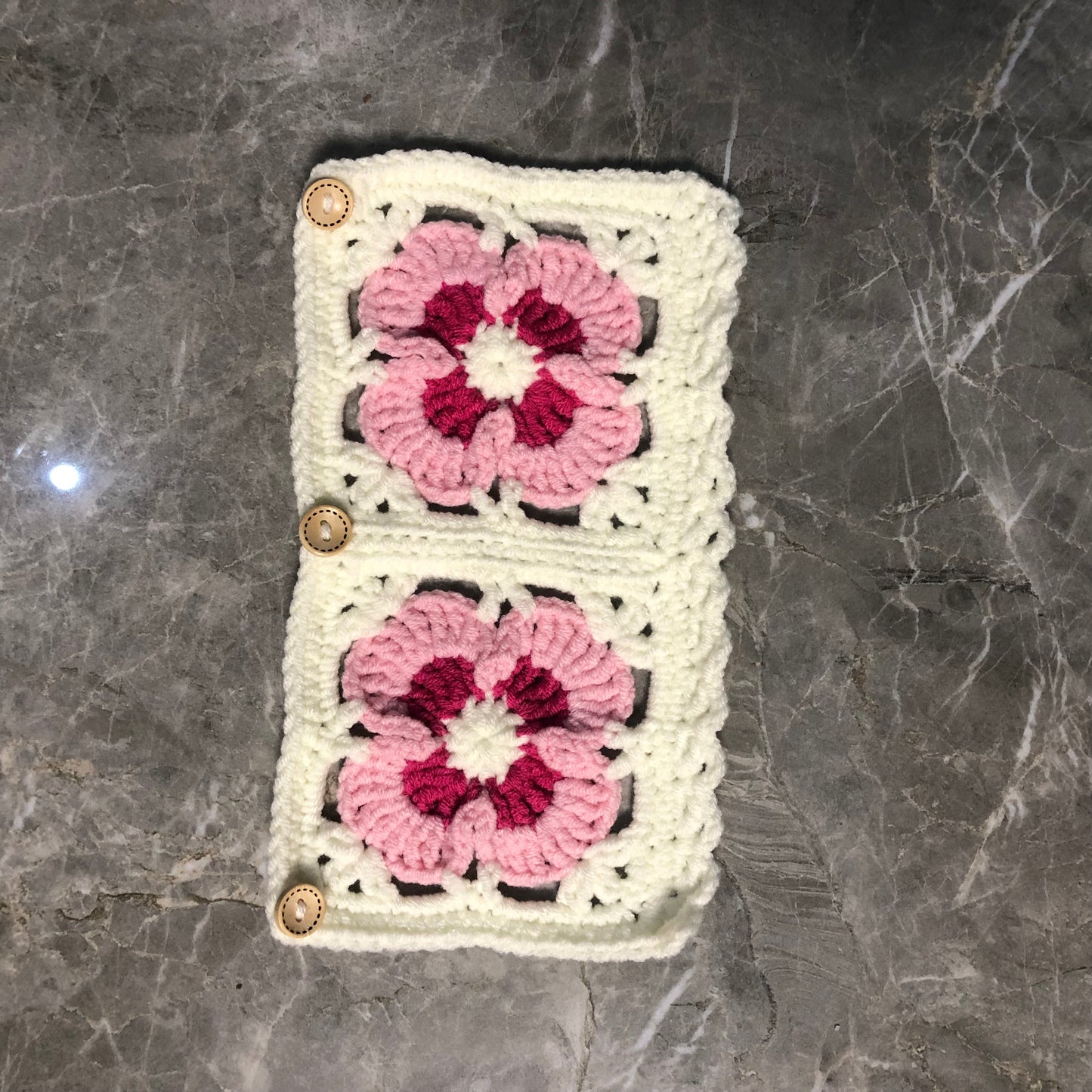 Handmade crochet cute pink white Phalaenopsis Steering Wheel Cover for women, flower seat belt Cover, Car interior Accessories decorations car gift