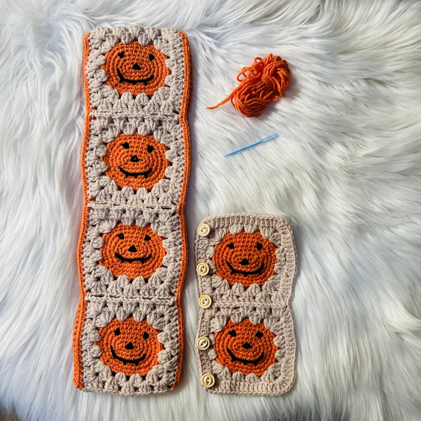 Steering Wheel Cover for women, Crochet pumpkin Halloween seat belt Cover, Car Accessories decorations