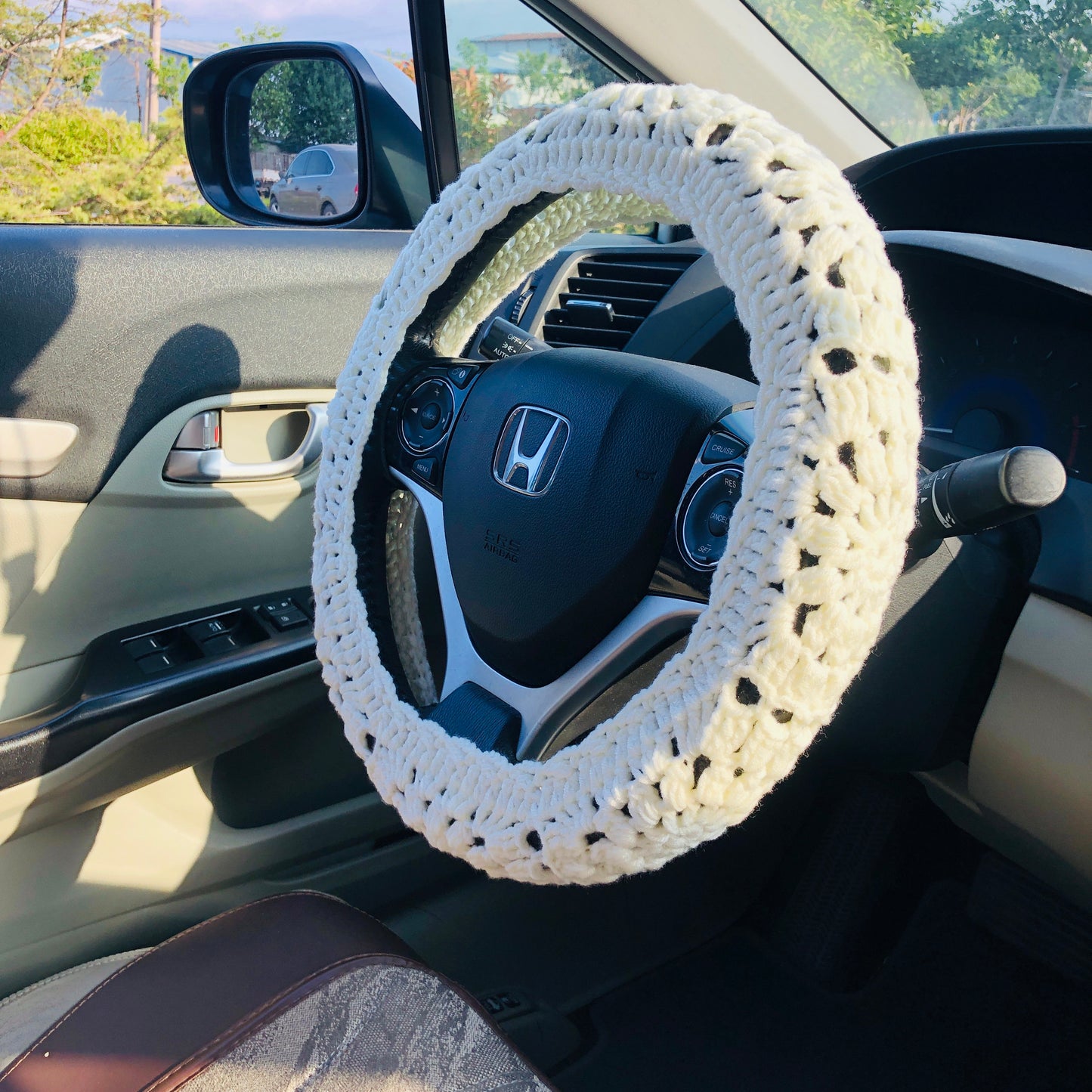 Steering Wheel Cover for women, Crochet seat belt Cover, statement Gift car decor for her Car Accessories decorations