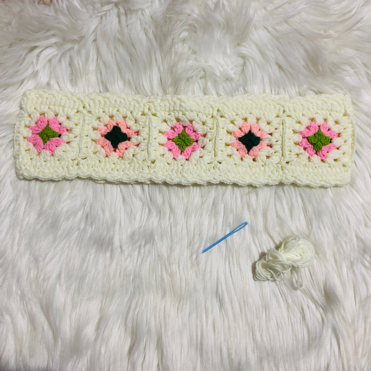 Steering Wheel Cover for women, CrochetGranny square seat belt Cover, Car Accessories decorations