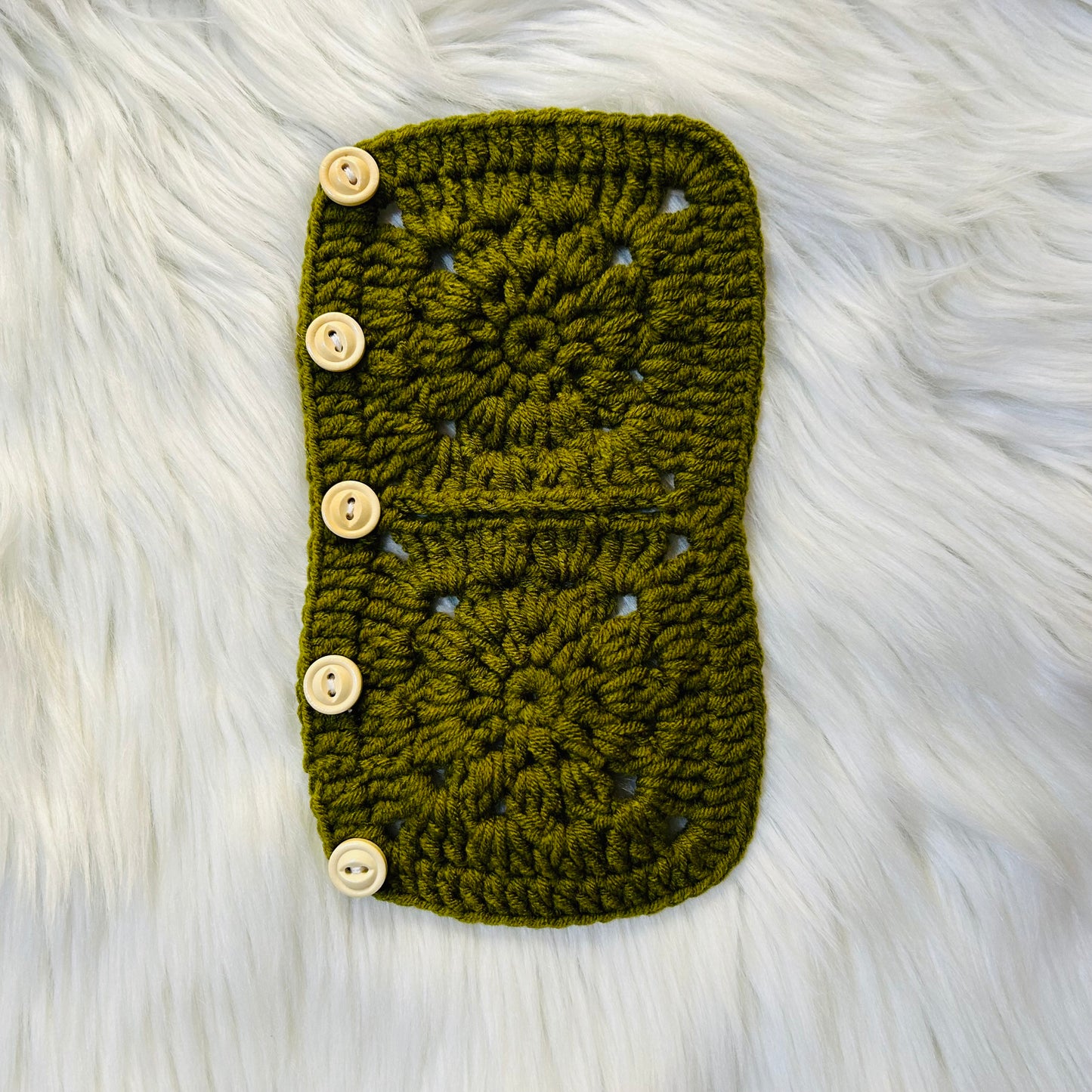 Steering Wheel Cover for women, Crochet Simple Olive Green flower seat belt Cover, Car Accessories decorations