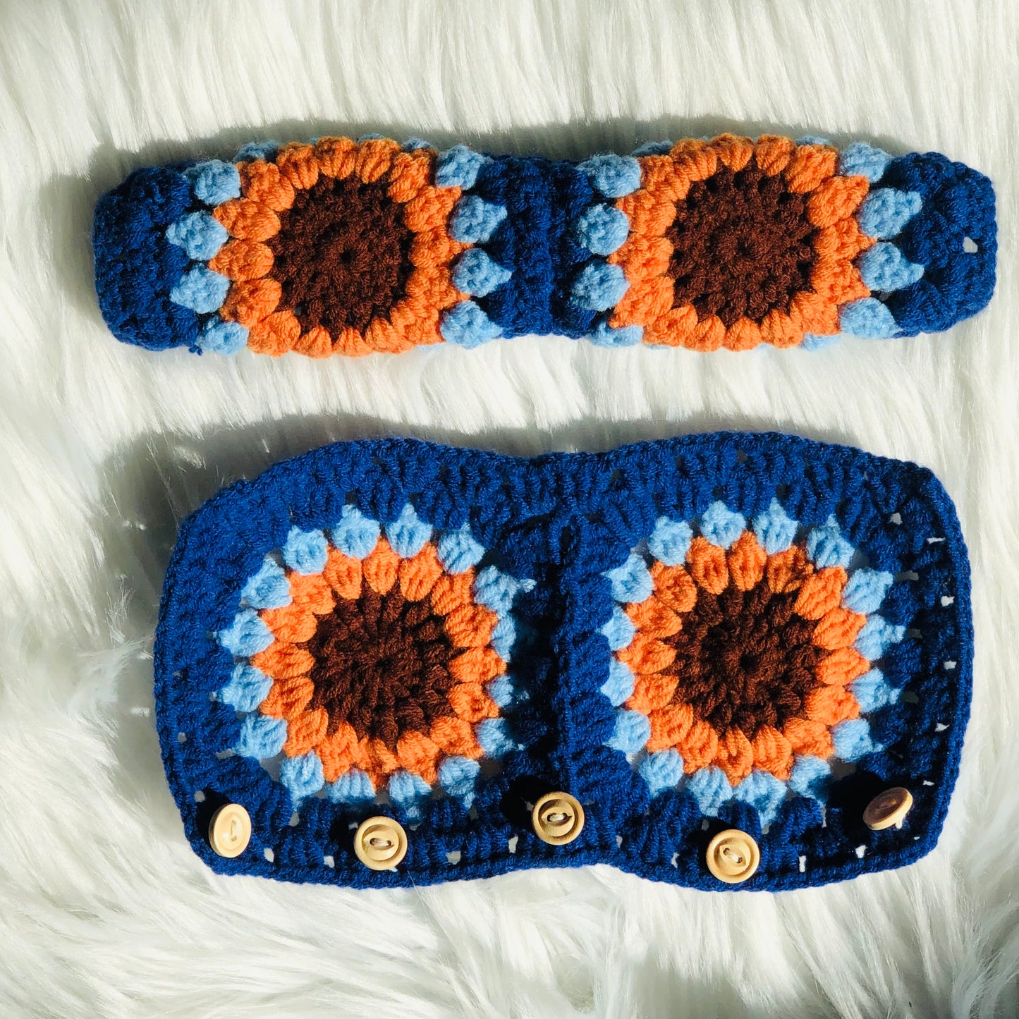 Steering Wheel Cover for women, Crochet cute flower seat belt Cover, Car Accessories decorations