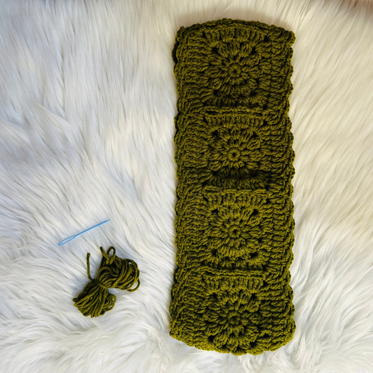 Steering Wheel Cover for women, Crochet Simple Olive Green flower seat belt Cover, Car Accessories decorations