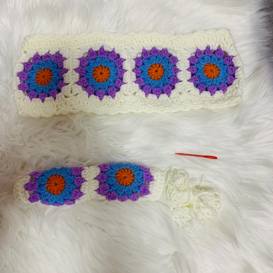 Crochet  handmade Steering Wheel Cover for women, cute daisy flower seat belt Cover, Car interior Accessories decorations