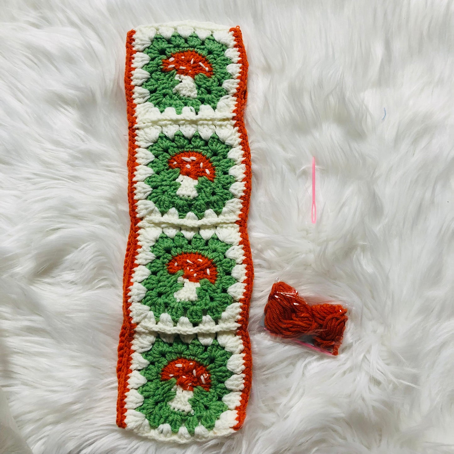 Steering Wheel Cover for women, Crochet cute mushroom flower seat belt Cover, Car Accessories decorations