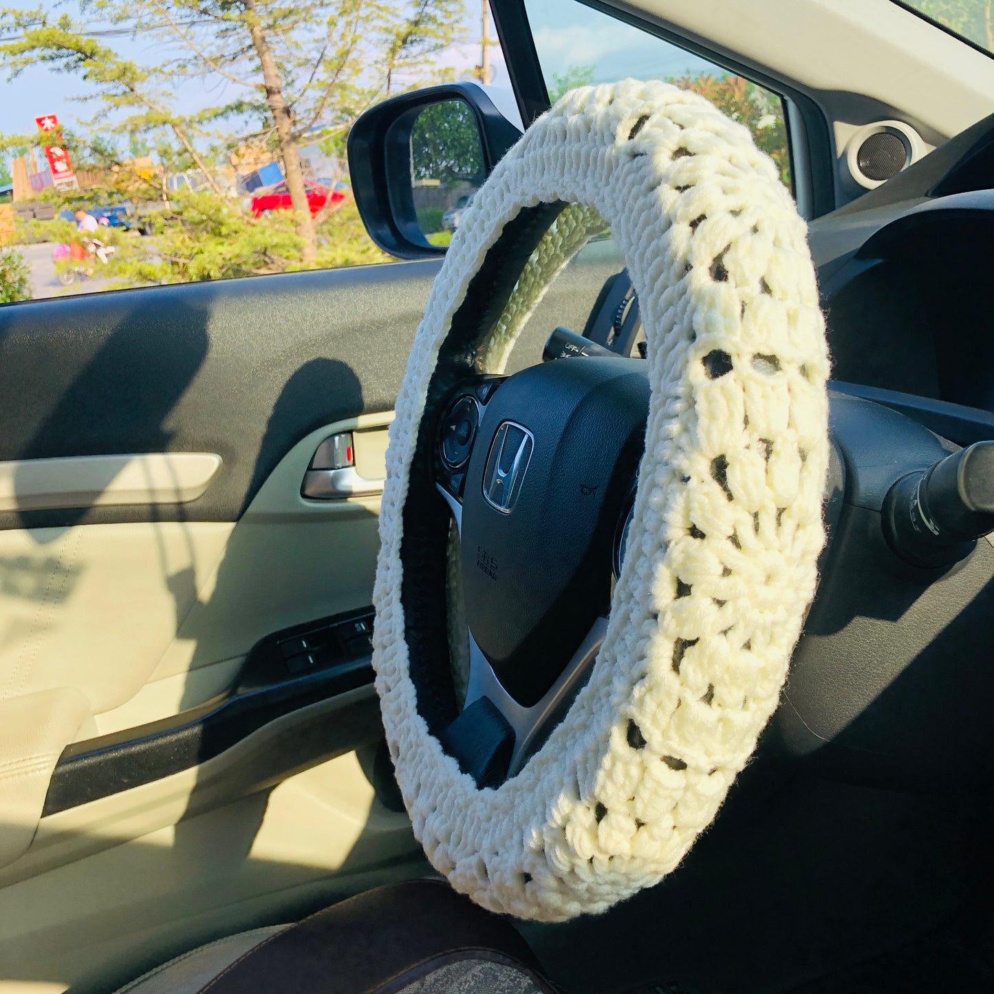 Steering Wheel Cover for women, Crochet seat belt Cover, statement Gift car decor for her Car Accessories decorations