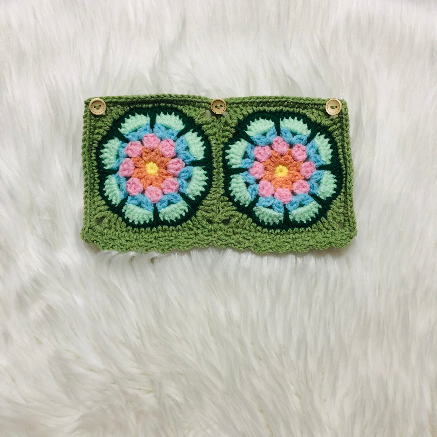 Steering Wheel Cover for women, Crochet Galsang Green flower seat belt Cover, Car Accessories decorations