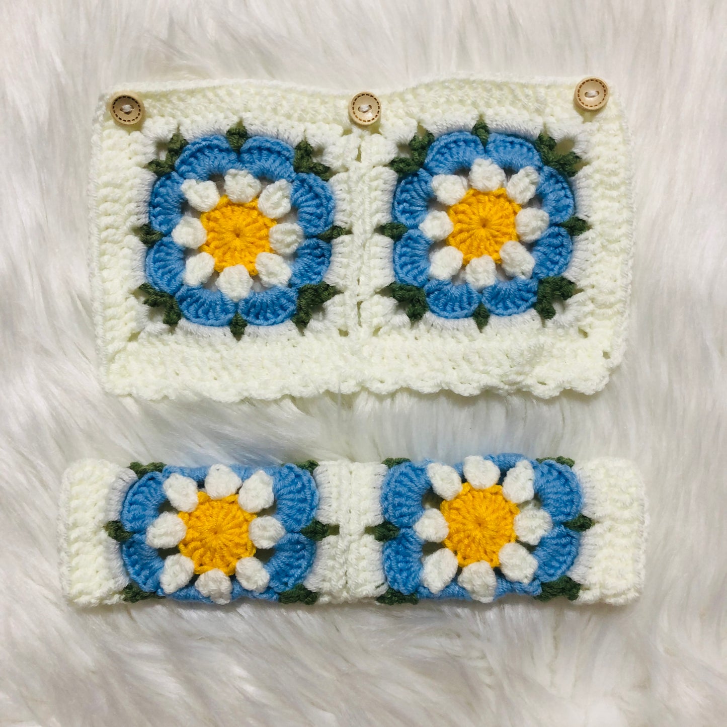 Steering Wheel Cover for women, Crochet cute flower seat belt Cover, Car Accessories decorations