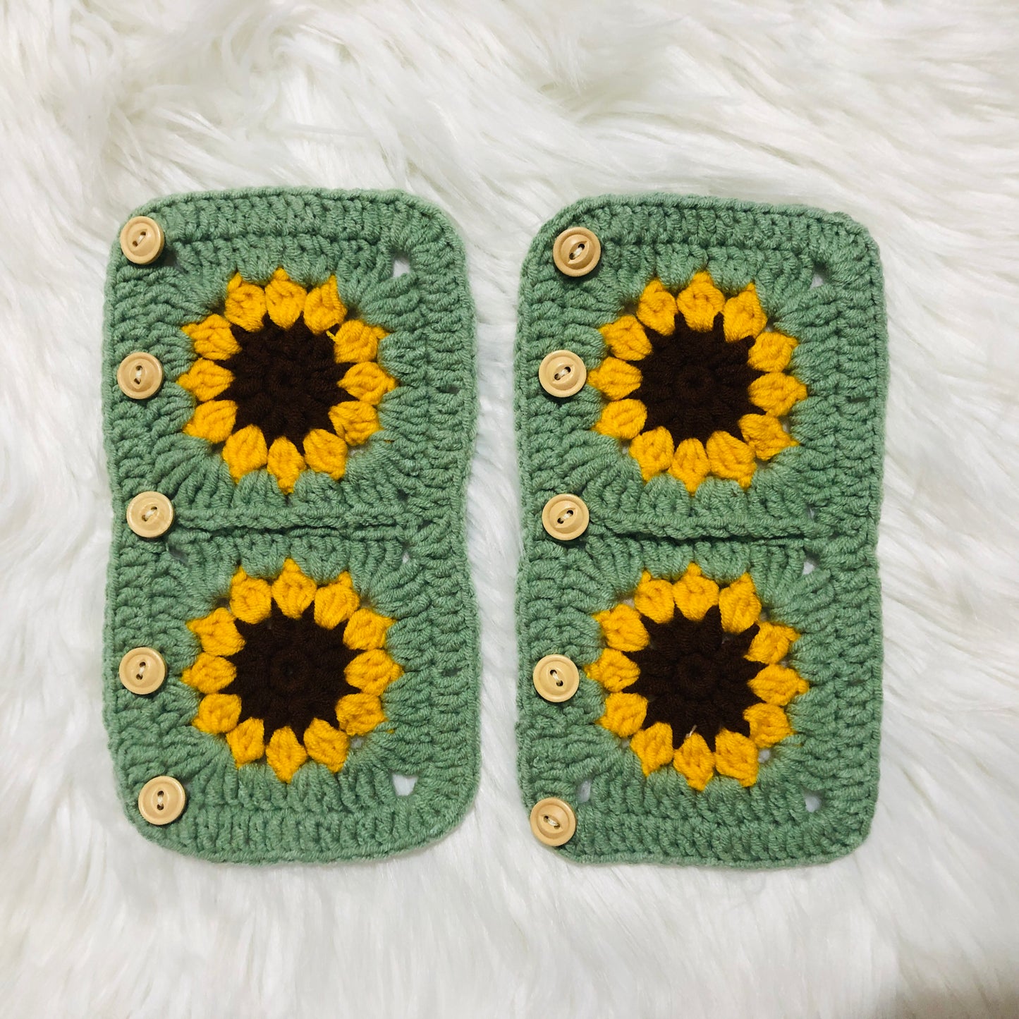 Steering Wheel Cover for women, Crochet sunflower seat belt Cover, Car Accessories decorations