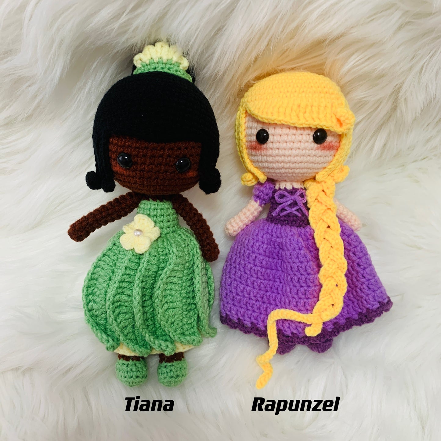 Finished item Crochet Princess Doll, Disney Inspired Amigurumi Doll Snow White Mulan Cinderella Aurora Ariel Belle Tiana Rapunzel Anna Elsa