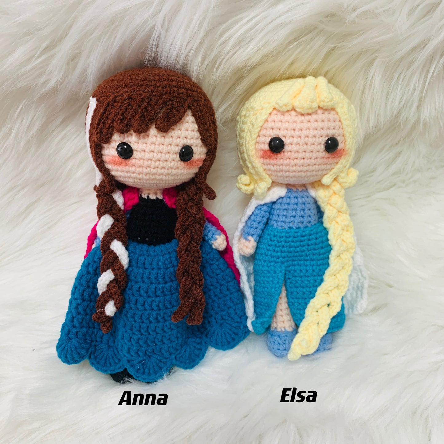 Finished item Crochet Princess Doll, Disney Inspired Amigurumi Doll Snow White Mulan Cinderella Aurora Ariel Belle Tiana Rapunzel Anna Elsa