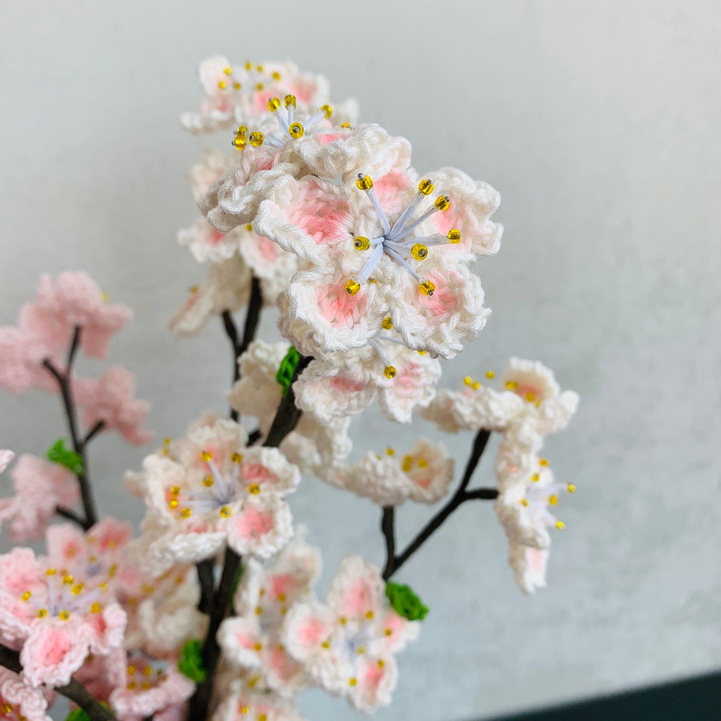 Crochet cherry blossoms flower ornaments, Handmade knitted Flower Bouquet A bunch of flower Anniversary Home Decor Valentine's Gift for her