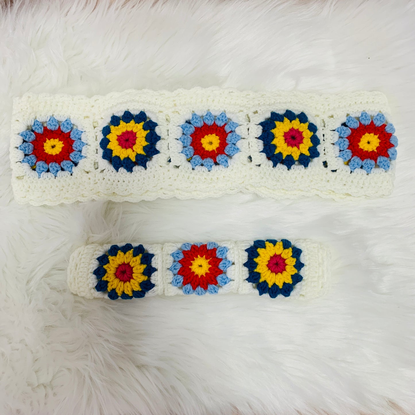 Crochet flower Steering Wheel Cover for women, Crochet seat belt Cover, Car Accessories decorations