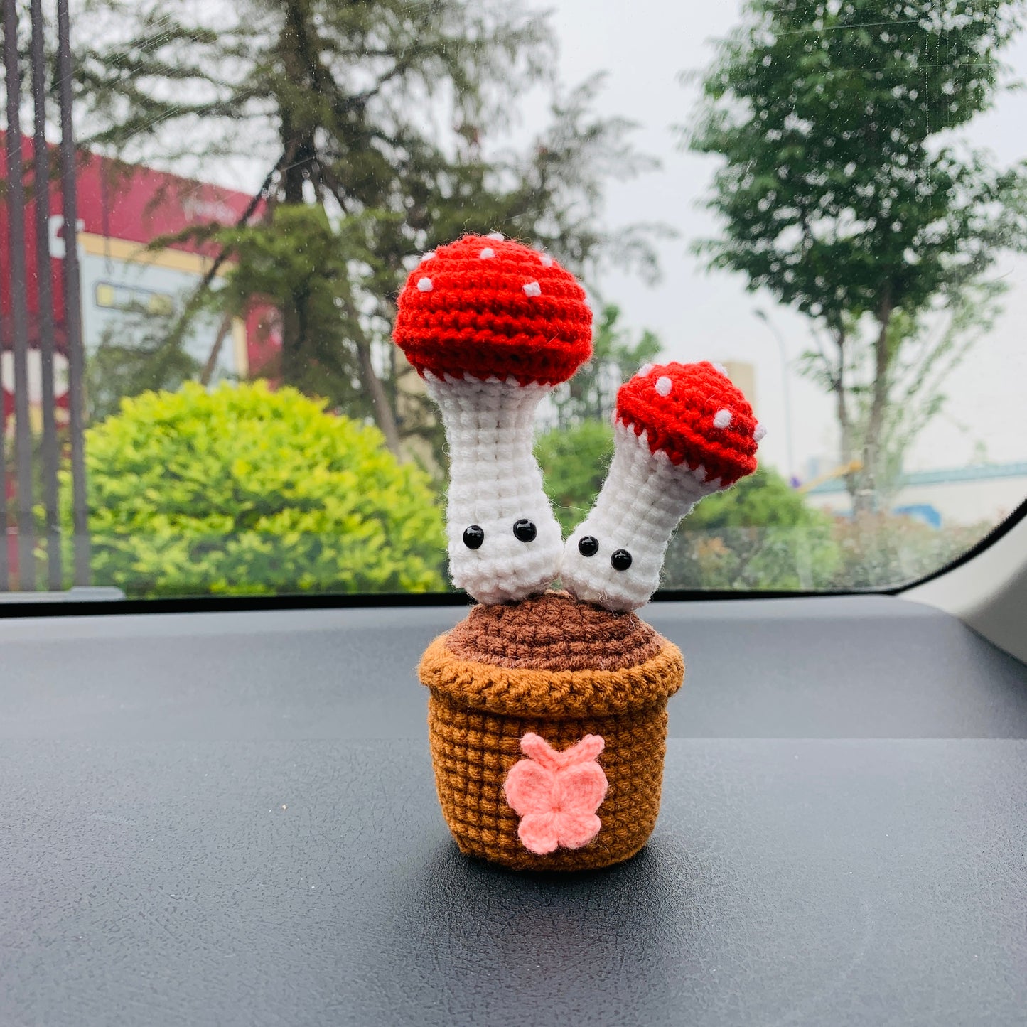 Handmade crochet Cute pink rose Car Accessories, home table decor car Dashboard Decor for women housewarming