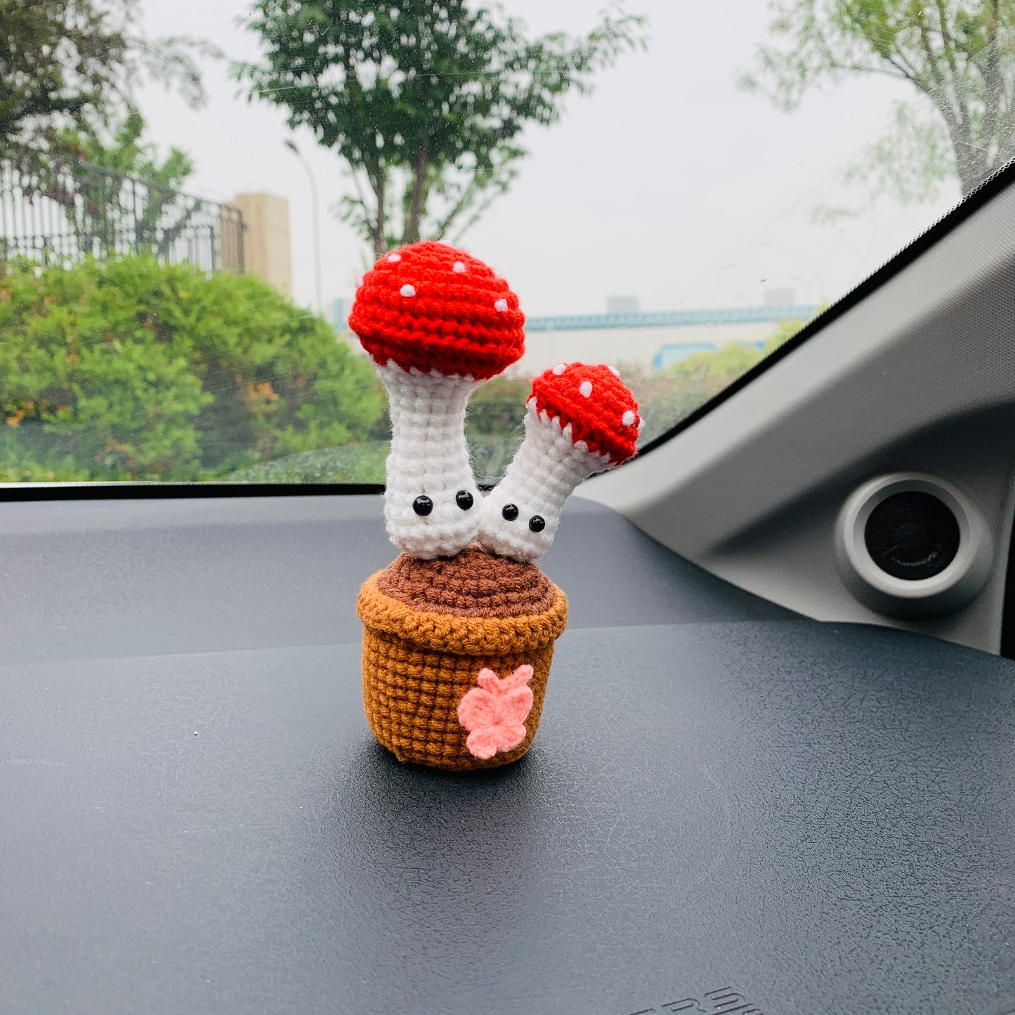 Handmade crochet Cute pink rose Car Accessories, home table decor car Dashboard Decor for women housewarming