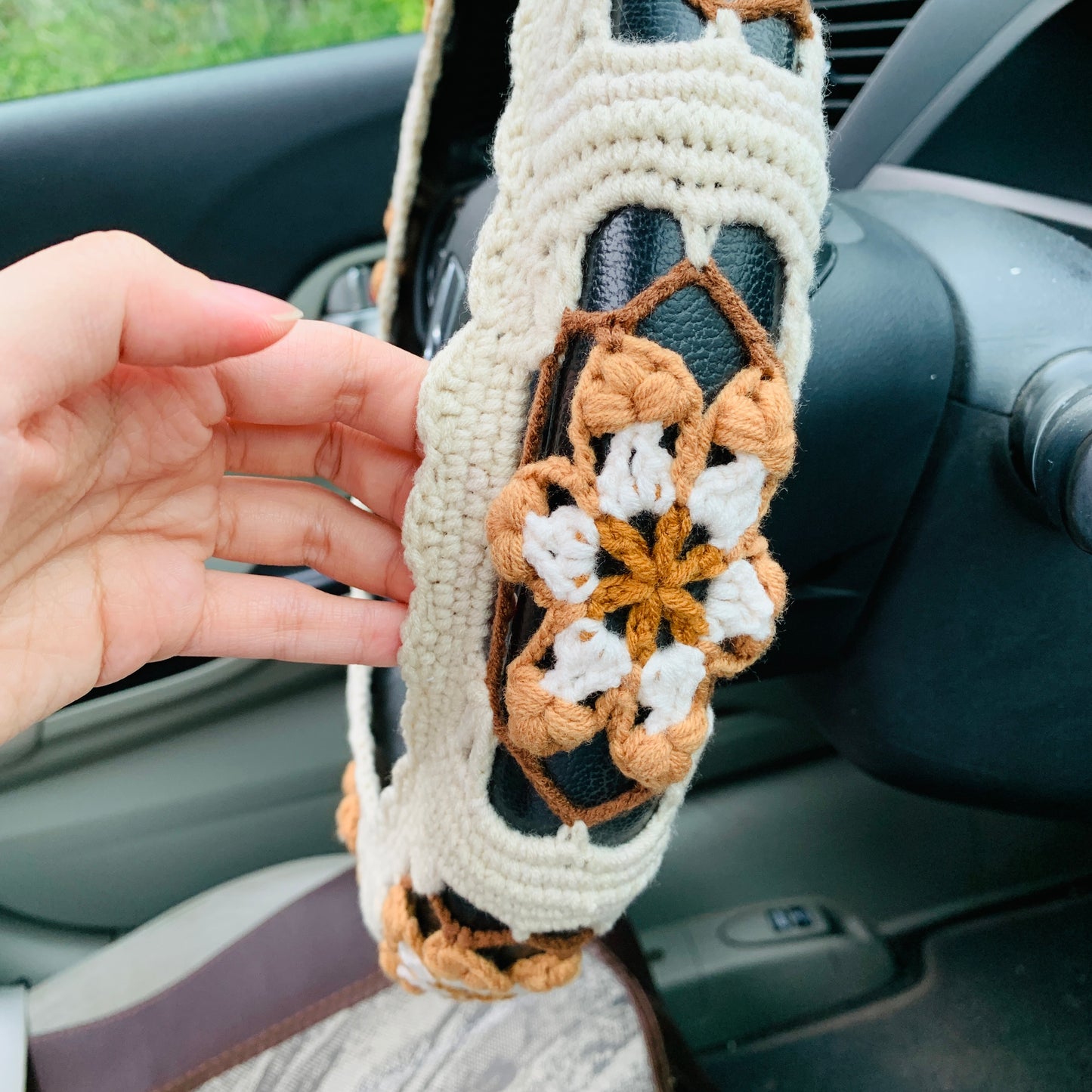 Steering Wheel Cover for women, Crochet Car interior decor Car Accessories decorations cute car gift