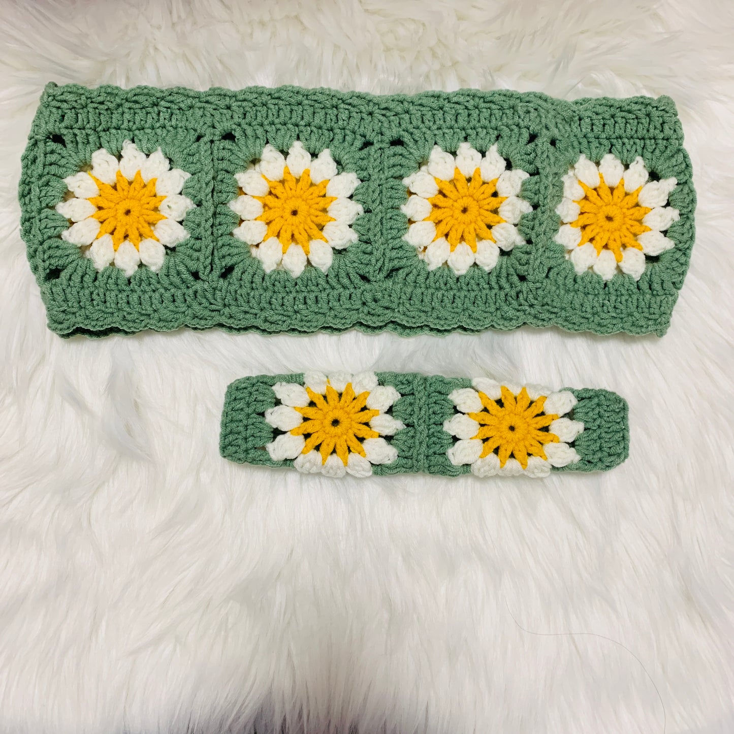 Steering Wheel Cover for women, Crochet cute sunflower seat belt Cover, Car interior Accessories decorations