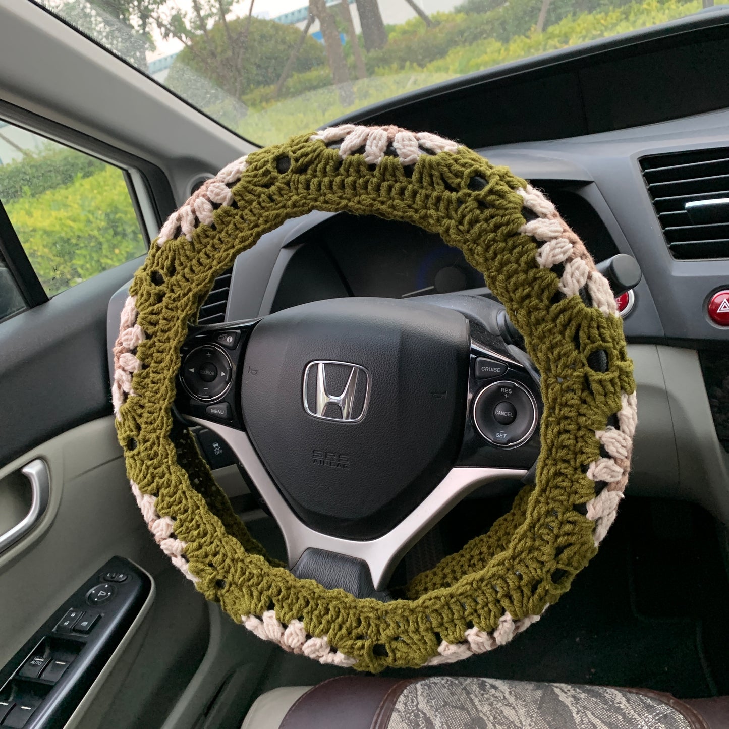 Handmade Steering Wheel Cover for women, Crochet flower seat belt Cover, Car interior Accessories decorations