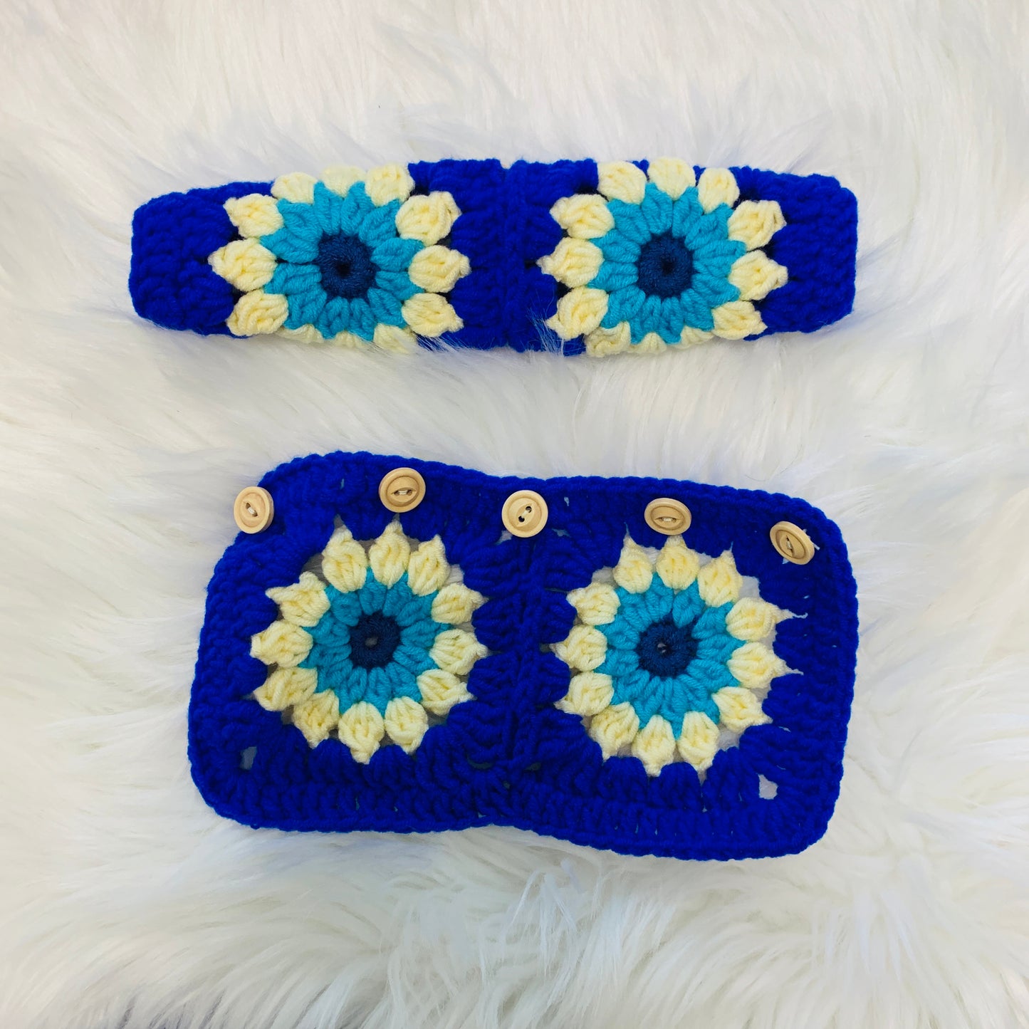 Steering Wheel Cover for women, Handmade Crochet cute daisy flower seat belt Cover, kawaii Car interior Accessories decorations