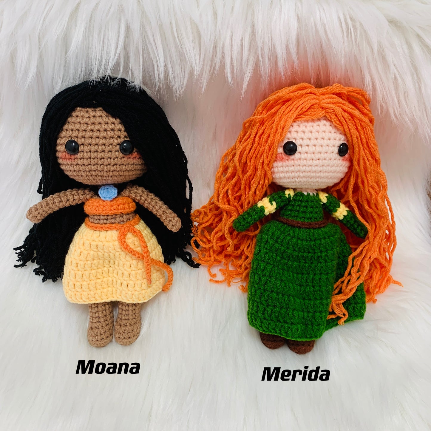 Finished item Crochet Princess Doll, Disney Inspired Amigurumi Doll Snow White Mulan Cinderella Aurora Ariel Belle Tiana Rapunzel Anna Elsa