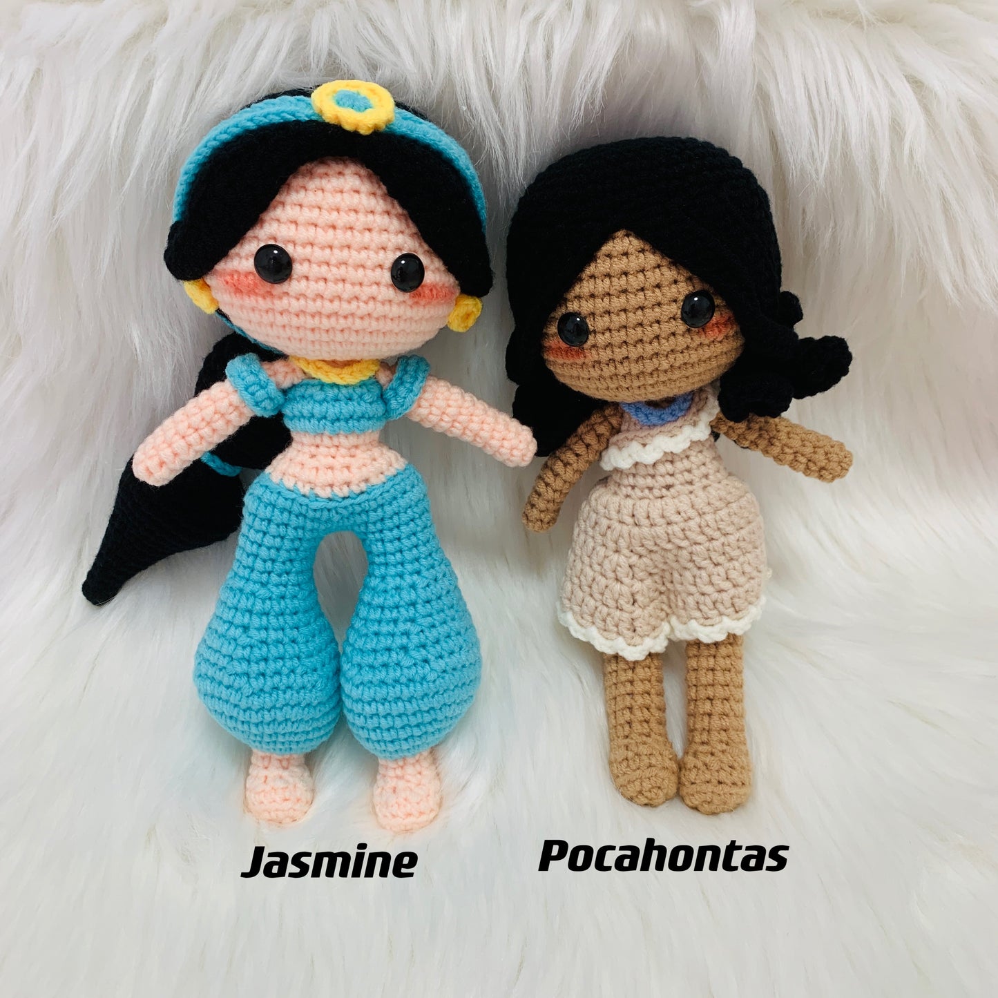 Finished item Crochet Princess Doll, Disney Inspired Amigurumi Doll Snow White Mulan Cinderella Aurora Ariel Belle Tiana Rapunzel Anna Elsa