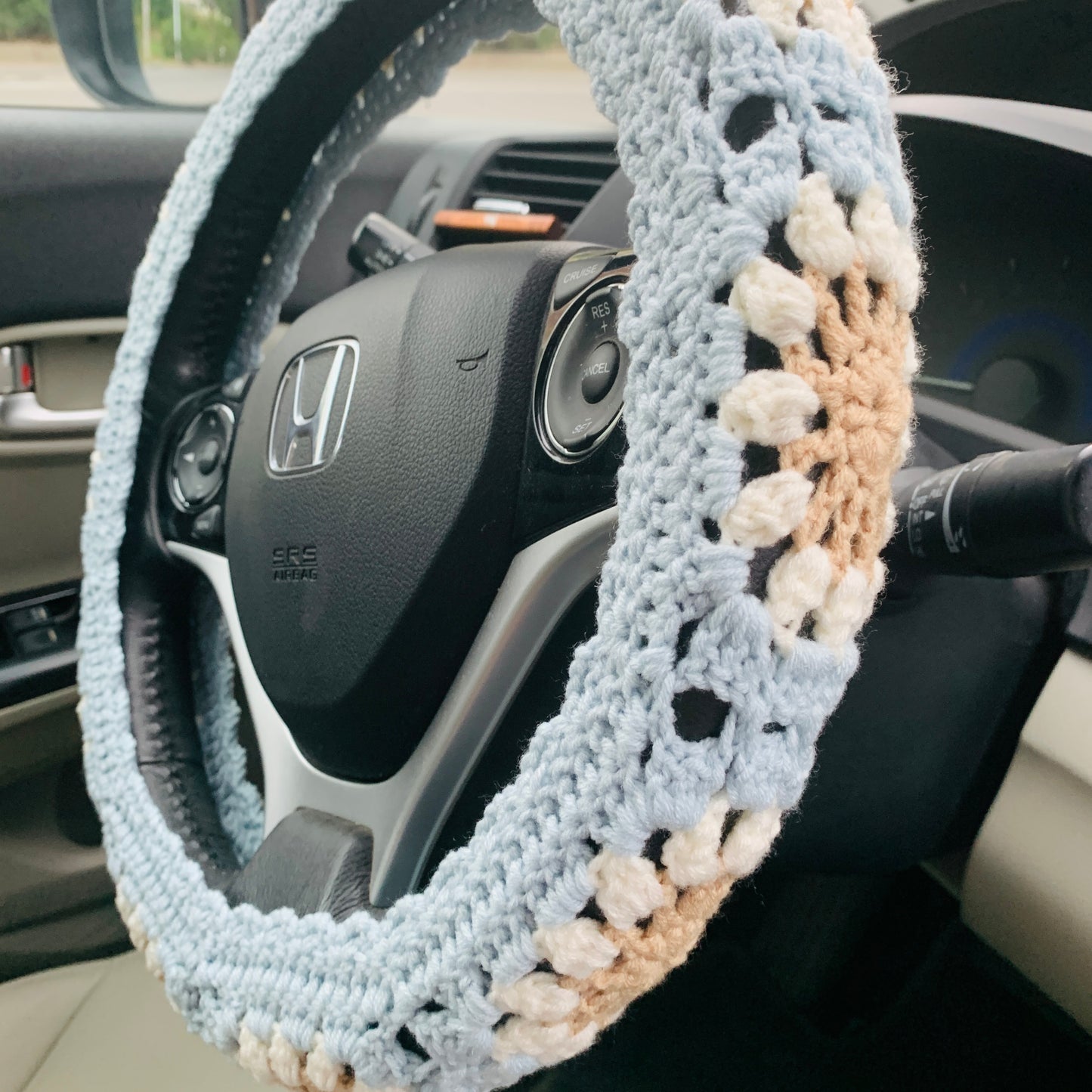 Steering Wheel Cover for women, Crochet Sunflower seat belt Cover, Car Accessories decorations