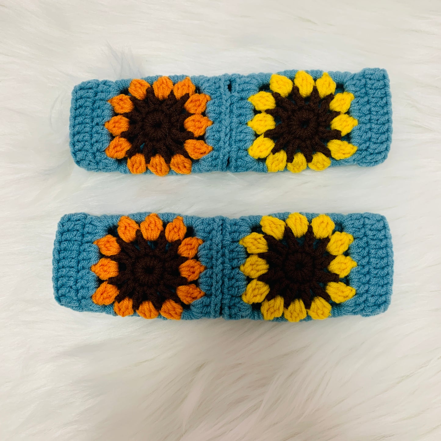 Crochet Sunflower Steering Wheel Cover for women, Crochet seat belt Cover, Car Accessories decorations