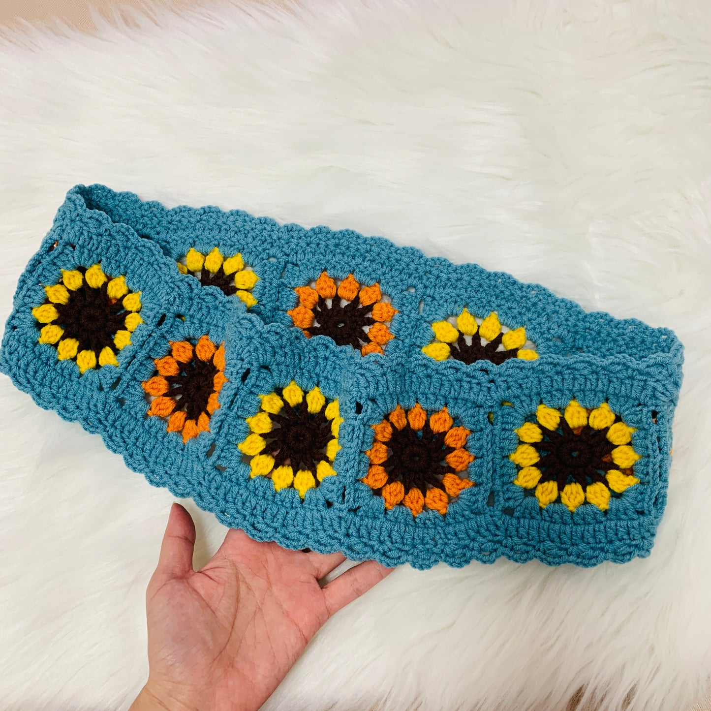 Crochet Sunflower Steering Wheel Cover for women, Crochet seat belt Cover, Car Accessories decorations