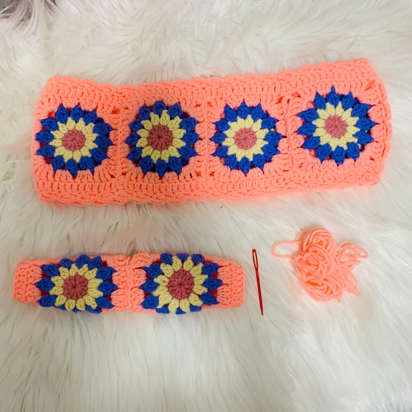 Steering Wheel Cover for women, Crochet cute flower seat belt Cover, Car Accessories decorations car Interior decor