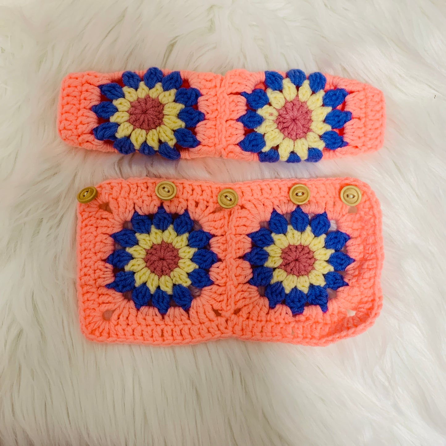 Steering Wheel Cover for women, Crochet cute flower seat belt Cover, Car Accessories decorations car Interior decor