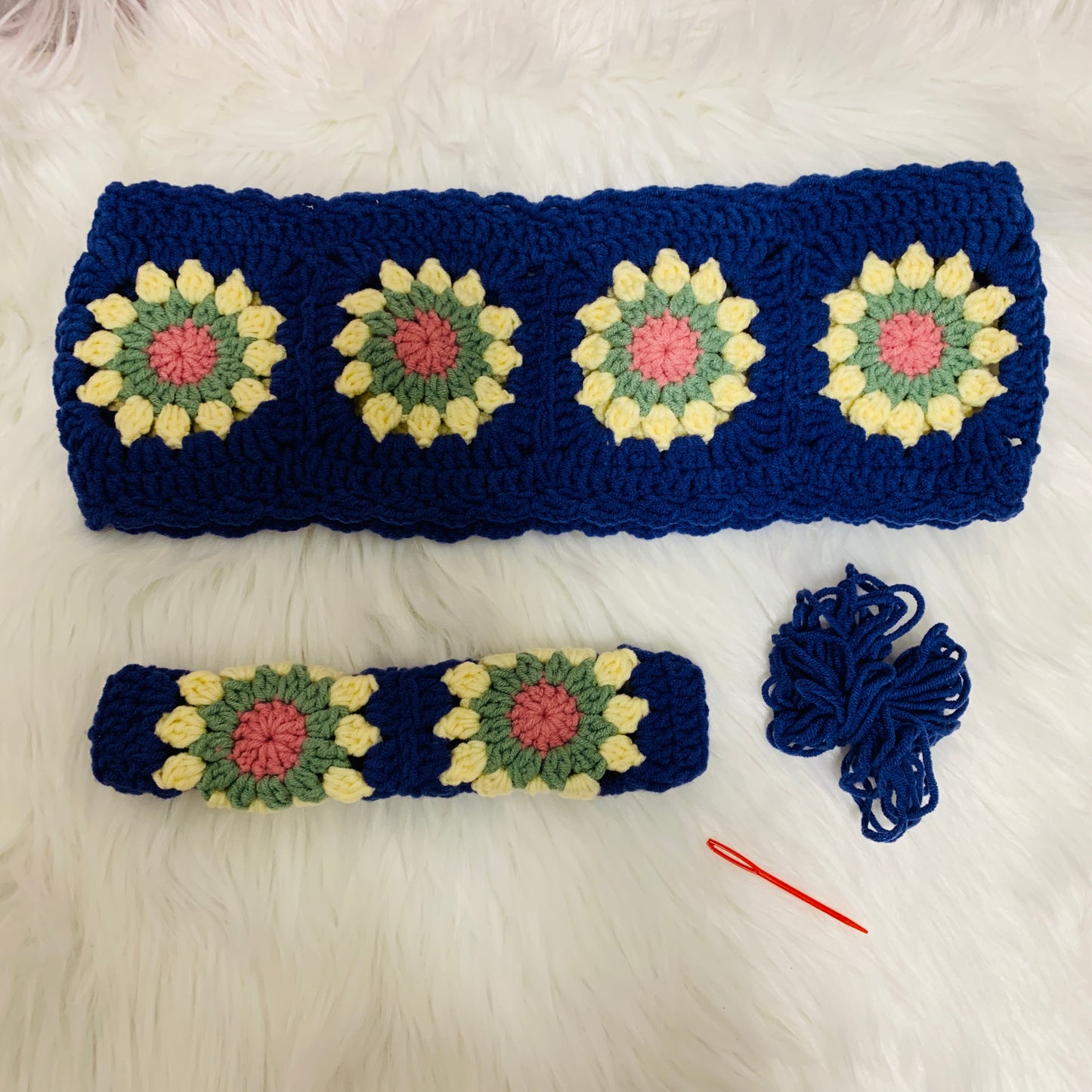 Steering Wheel Cover for women, Crochet cute daisy flower seat belt Cover, Car Accessories decorations car Interior decor