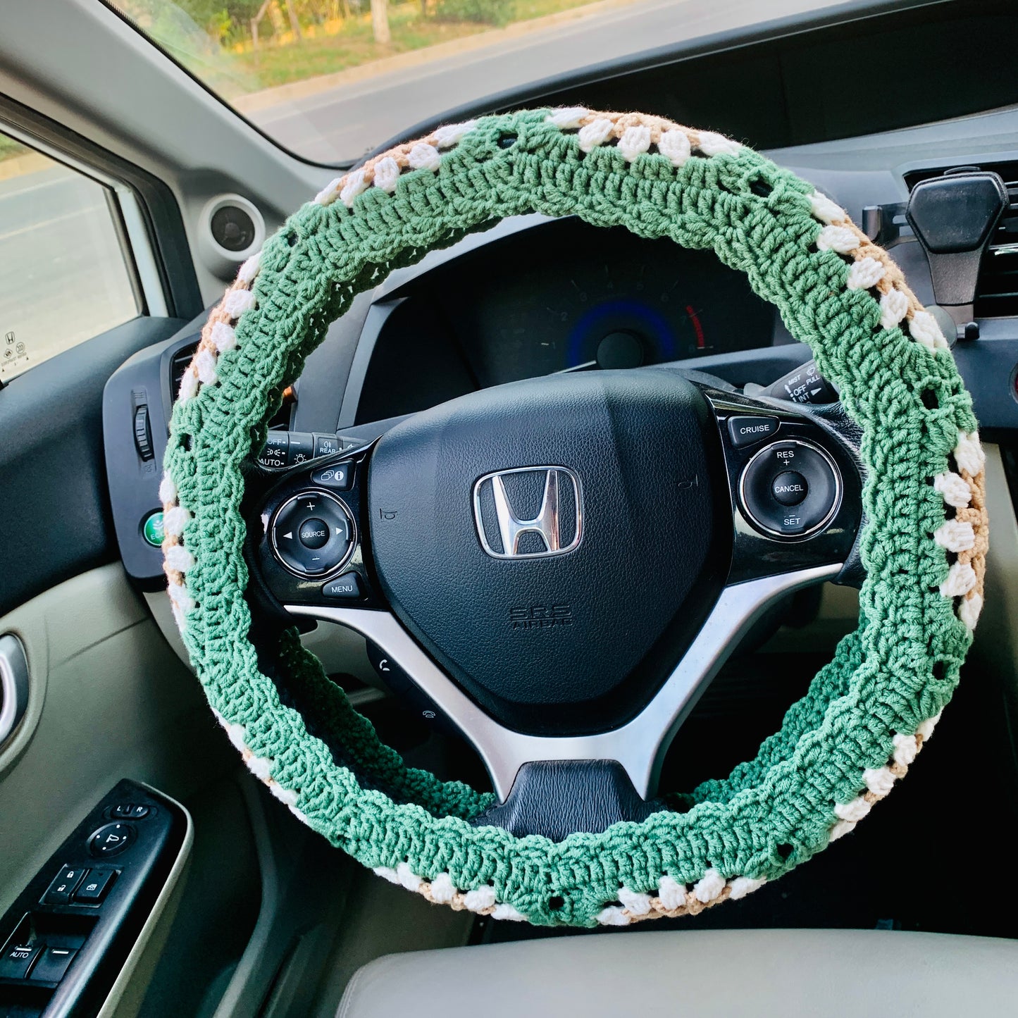 Steering Wheel Cover for women, Crochet Sunflower seat belt Cover, Car Accessories decorations statement Gift for her