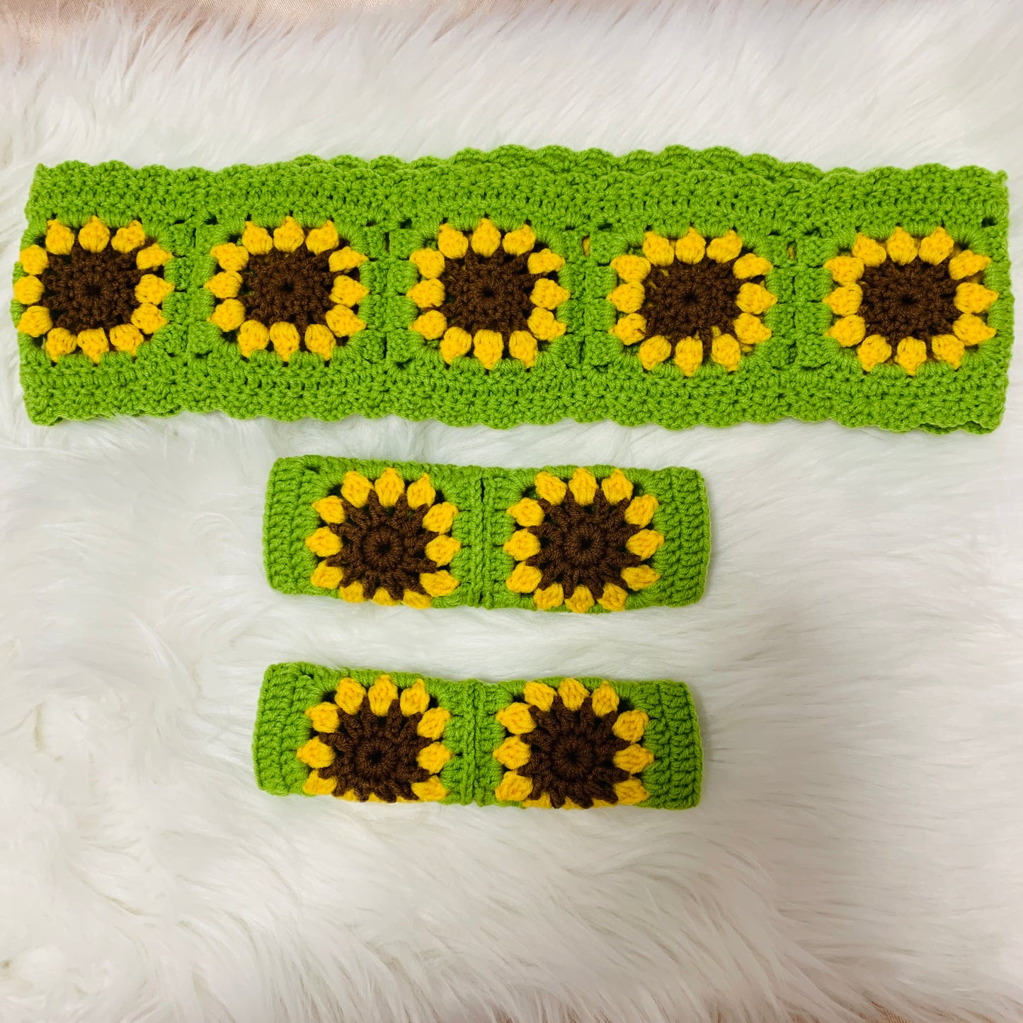 Steering Wheel Cover for women, Crochet Sunflower seat belt Cover, Car Accessories decorations Gift for her