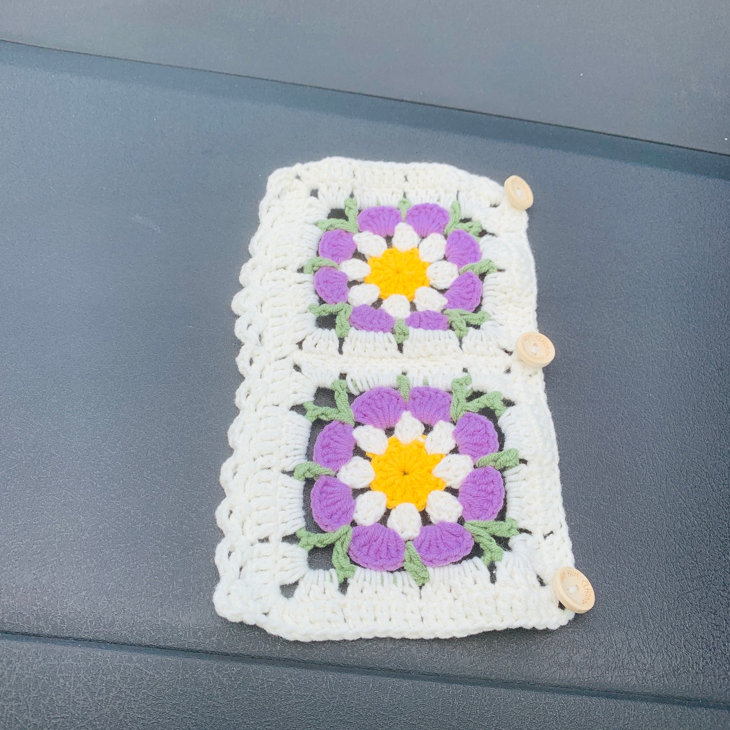 Steering Wheel Cover for women, Crochet cute flower seat belt Cover, Car interior Accessories decorations