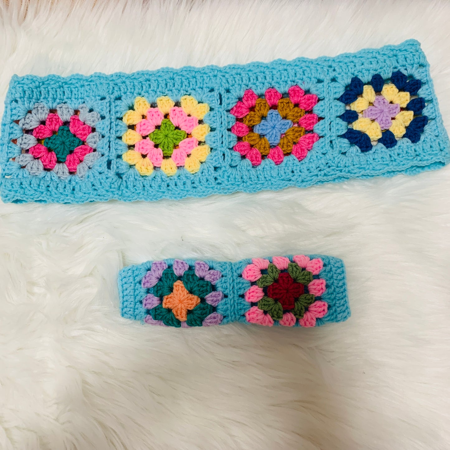 Steering Wheel Cover for women, Crochet rainbow flower seat belt Cover, Car Accessories decorations Gift for her