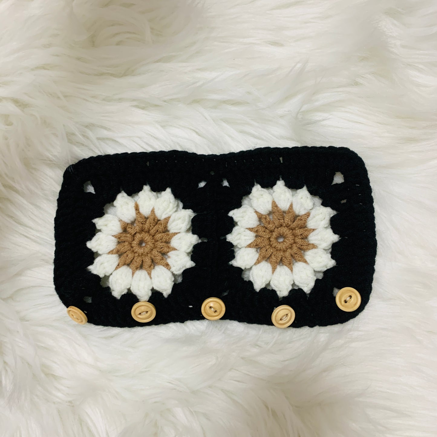 Crochet Steering Wheel Cover for women, handmade cute daisy flower seat belt Cover, Car interior Accessories decorations