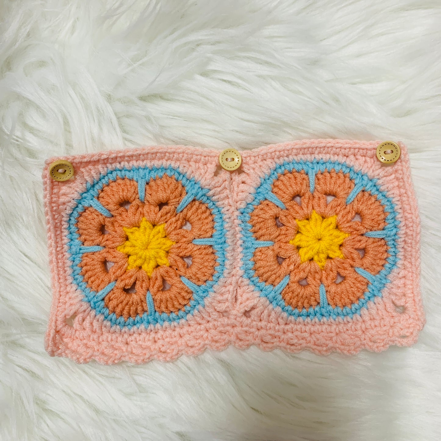 Handmade crochet Steering Wheel Cover for women, cute Galsang flower seat belt Cover, Car interior Accessories decorations