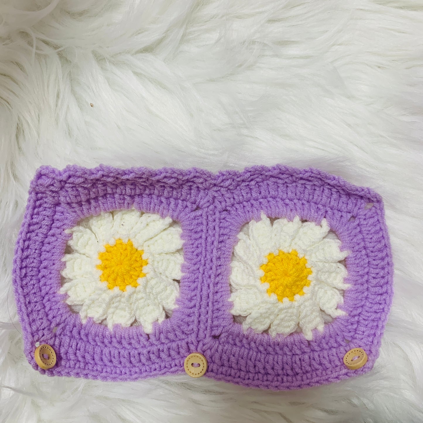 Handmade crochet Steering Wheel Cover for women, cute daisy flower seat belt Cover, Car interior Accessories decorations