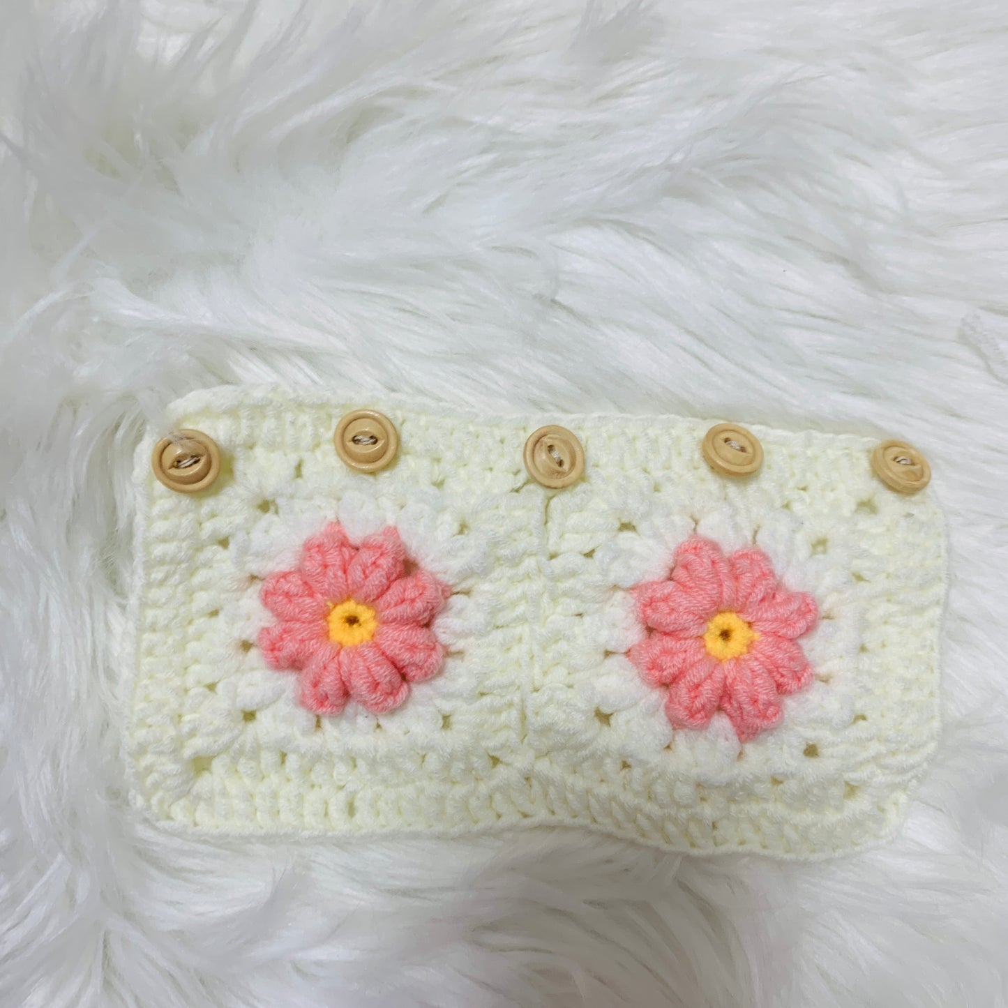 Handmade crochet Steering Wheel Cover for women, cute daisy flower seat belt Cover, Car interior Accessories decorations gift